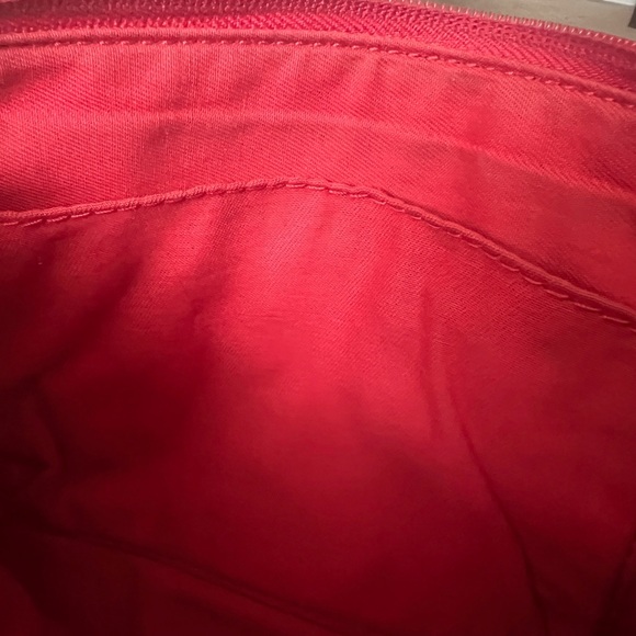 Vintage Fossil Crossbody Cherry red leather zip closure purse as is - Picture 11 of 15